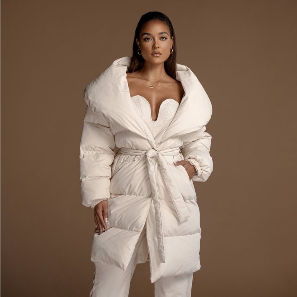 JLUXLABEL Cream Odiana Puffer Jacket Small